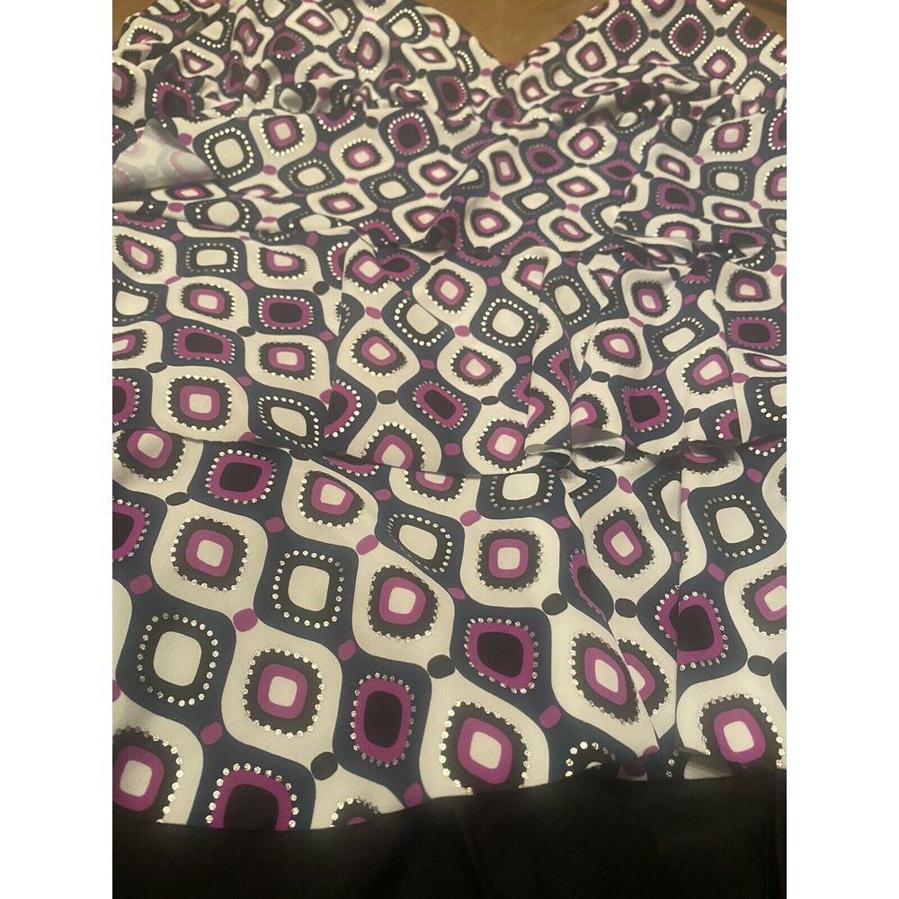 Womens Plus Size 24W Bathing Suit Purple Geometric Pattern NWT E - Picture 8 of 10